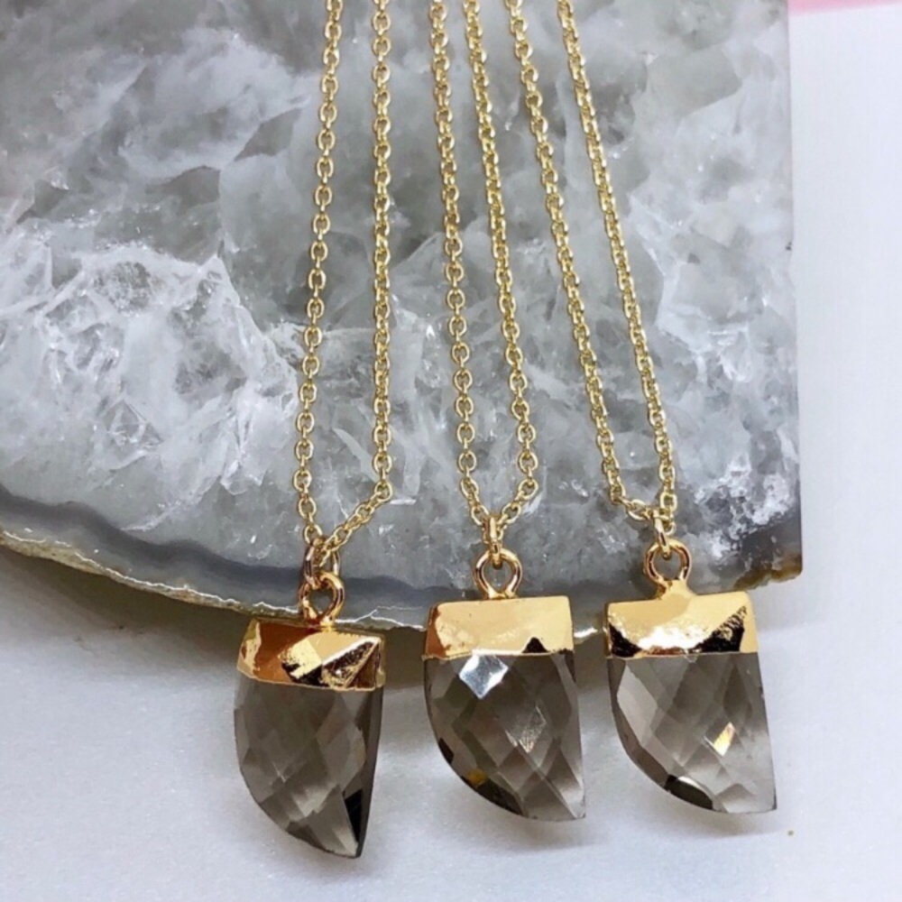 Faceted Smoky Topaz Necklace